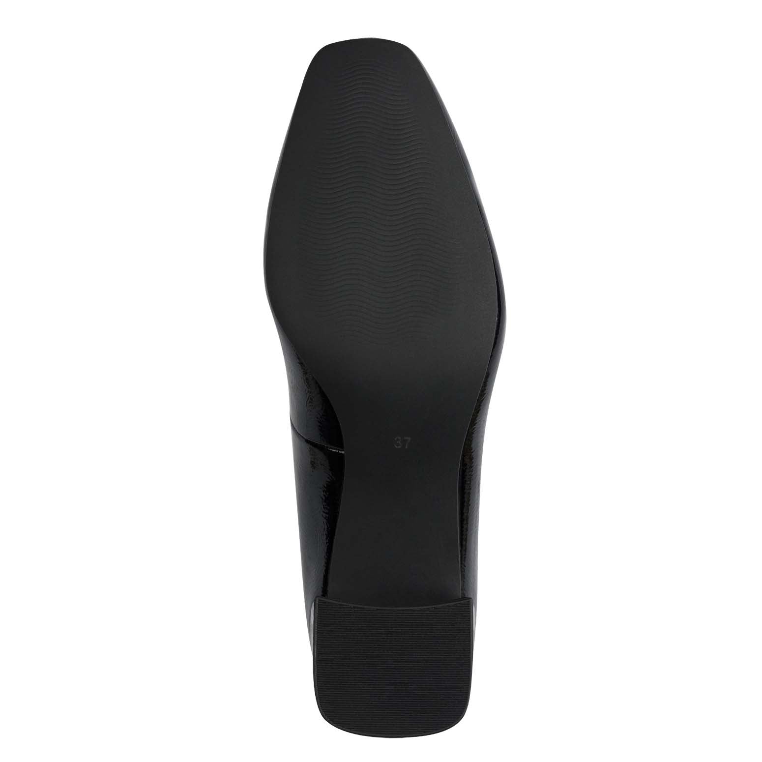 Marco Tozzi Block Heel Court Patent Black