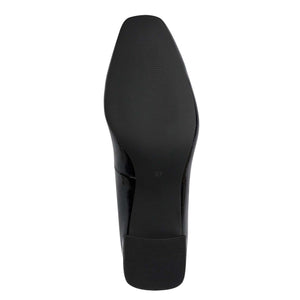 Marco Tozzi Block Heel Court Patent Black
