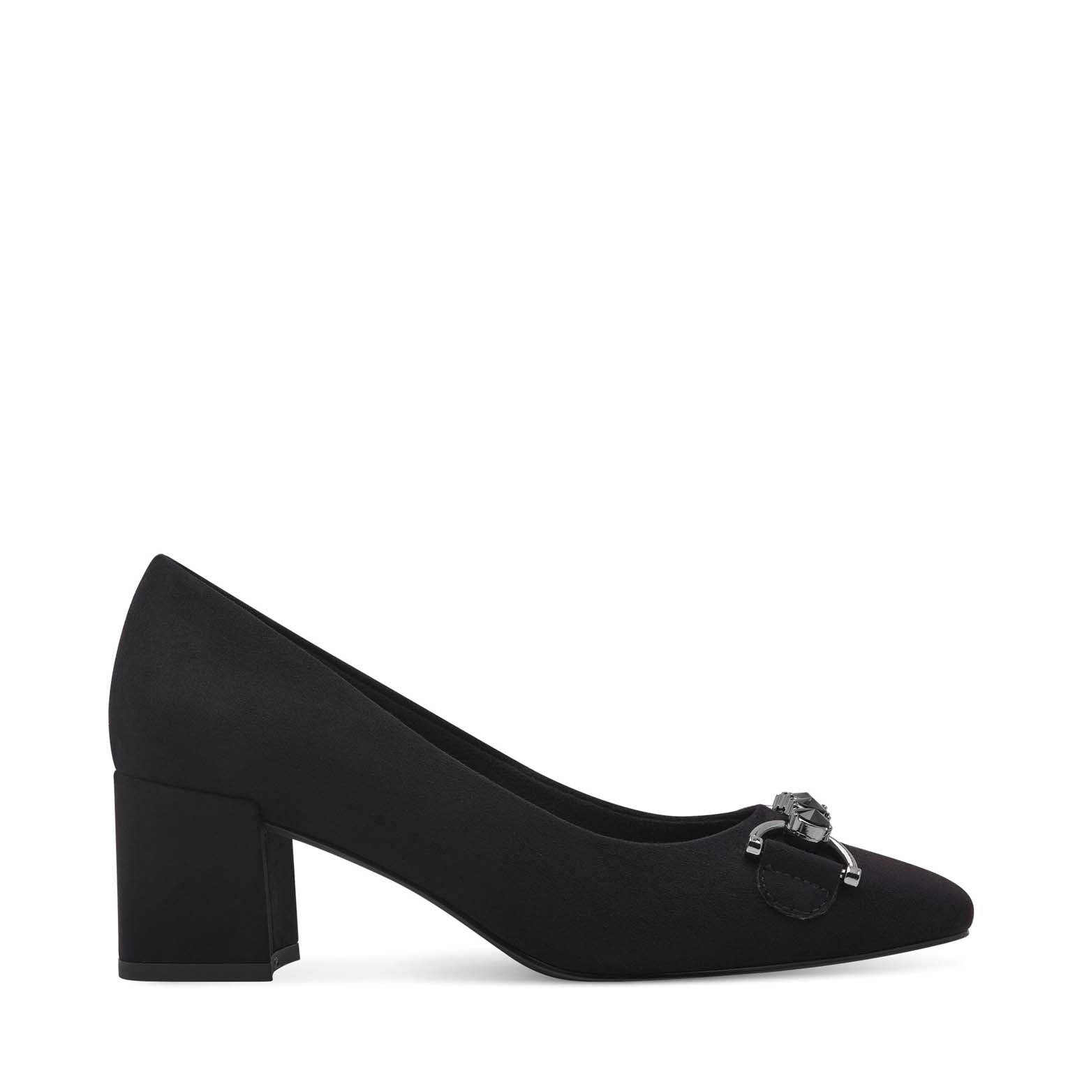 Marco Tozzi Block Heel Court Shoe Black Jet