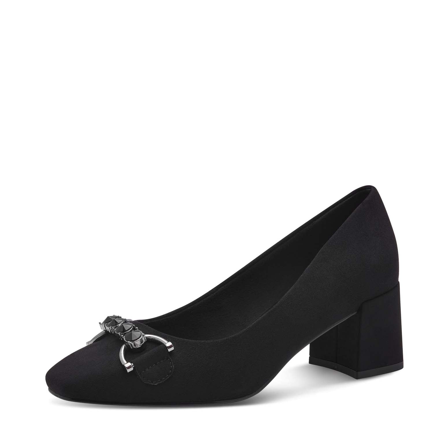 Marco Tozzi Block Heel Court Shoe Black Jet