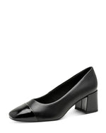 Marco Tozzi Block Heel Court Black Comb