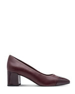 Marco Tozzi Block Heel Court Bordeaux Comb