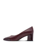 Marco Tozzi Block Heel Court Bordeaux Comb