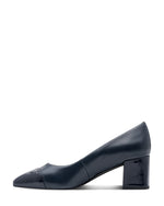 Marco Tozzi Block Heel Court Navy Comb