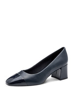 Marco Tozzi Block Heel Court Navy Comb
