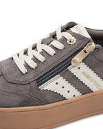 Marco Tozzi Flatform Zip Trainer Dark Grey Comb