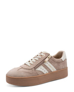 Marco Tozzi Flatform Zip Trainer Tan Comb