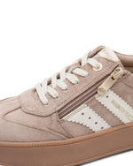 Marco Tozzi Flatform Zip Trainer Tan Comb