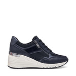 Marco Tozzi Wedge Laced Trainer Navy