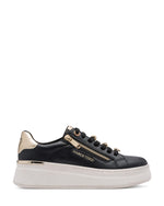 Marco Tozzi Flatform Zip Trainer Black Comb