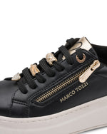 Marco Tozzi Flatform Zip Trainer Black Comb