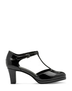 Marco Tozzi Patent T-Bar Shoe Black
