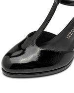 Marco Tozzi Patent T-Bar Shoe Black