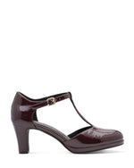 Marco Tozzi Patent T-Bar Shoe Bordeaux