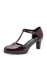 Marco Tozzi Patent T-Bar Shoe Bordeaux