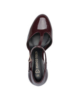 Marco Tozzi Patent T-Bar Shoe Bordeaux