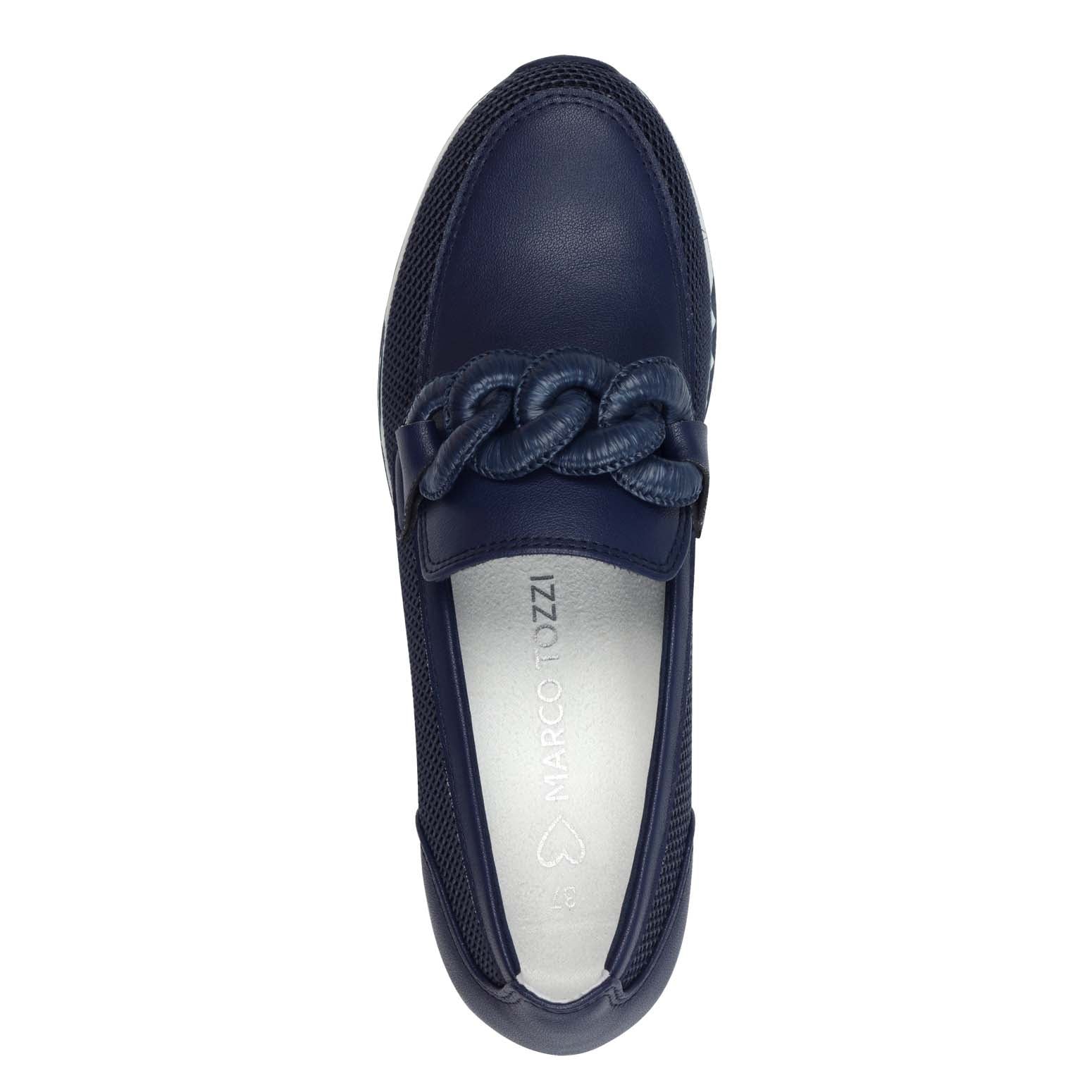 Marco Tozzi Mesh Wedge Loafer Navy