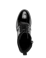 Marco Tozzi High Laced Patent Ankle Boot Black