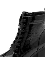 Marco Tozzi High Laced Patent Ankle Boot Black