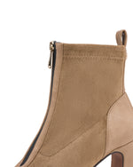 Marco Tozzi High Heel Zip Ankle Boot Stretch Mix Antelope
