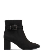 Marco Tozzi Block Heel Buckle Ankle Boot Black