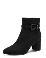 Marco Tozzi Block Heel Buckle Ankle Boot Black
