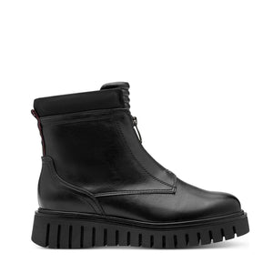 Marco Tozzi Chunky Front Zipper Boot Black Comb