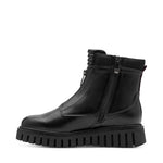 Marco Tozzi Chunky Front Zipper Boot Black Comb
