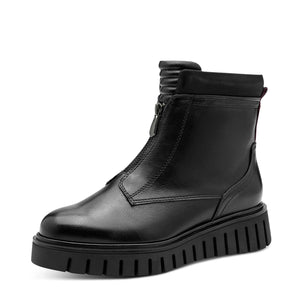 Marco Tozzi Chunky Front Zipper Boot Black Comb