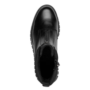 Marco Tozzi Chunky Front Zipper Boot Black Comb