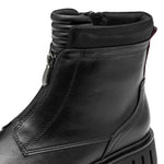 Marco Tozzi Chunky Front Zipper Boot Black Comb