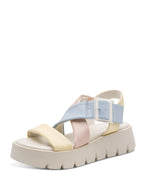 Marco Tozzi Strappy Low Wedge Sandal Vanilla Comb