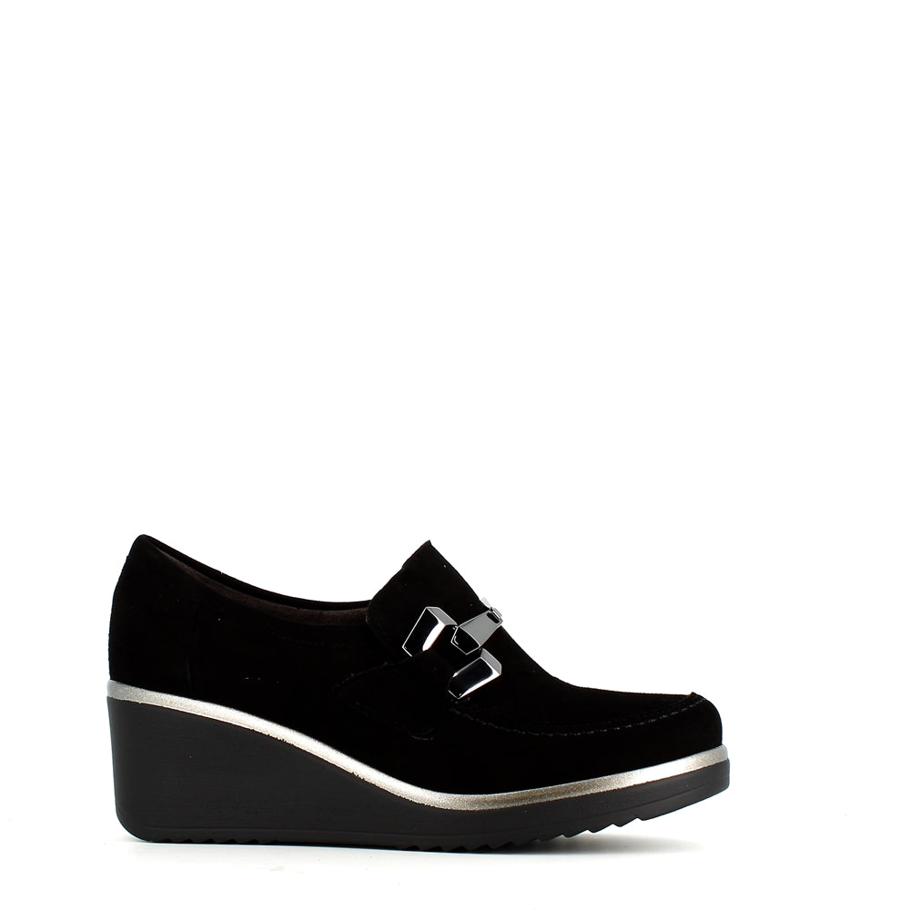 Pitillos High Wedge Shoe with Buckle Black