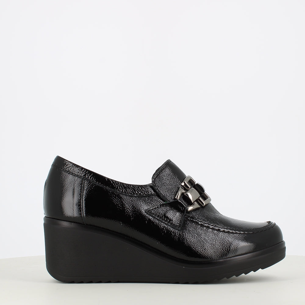 Pitillos Wedge Patent Shoe Black