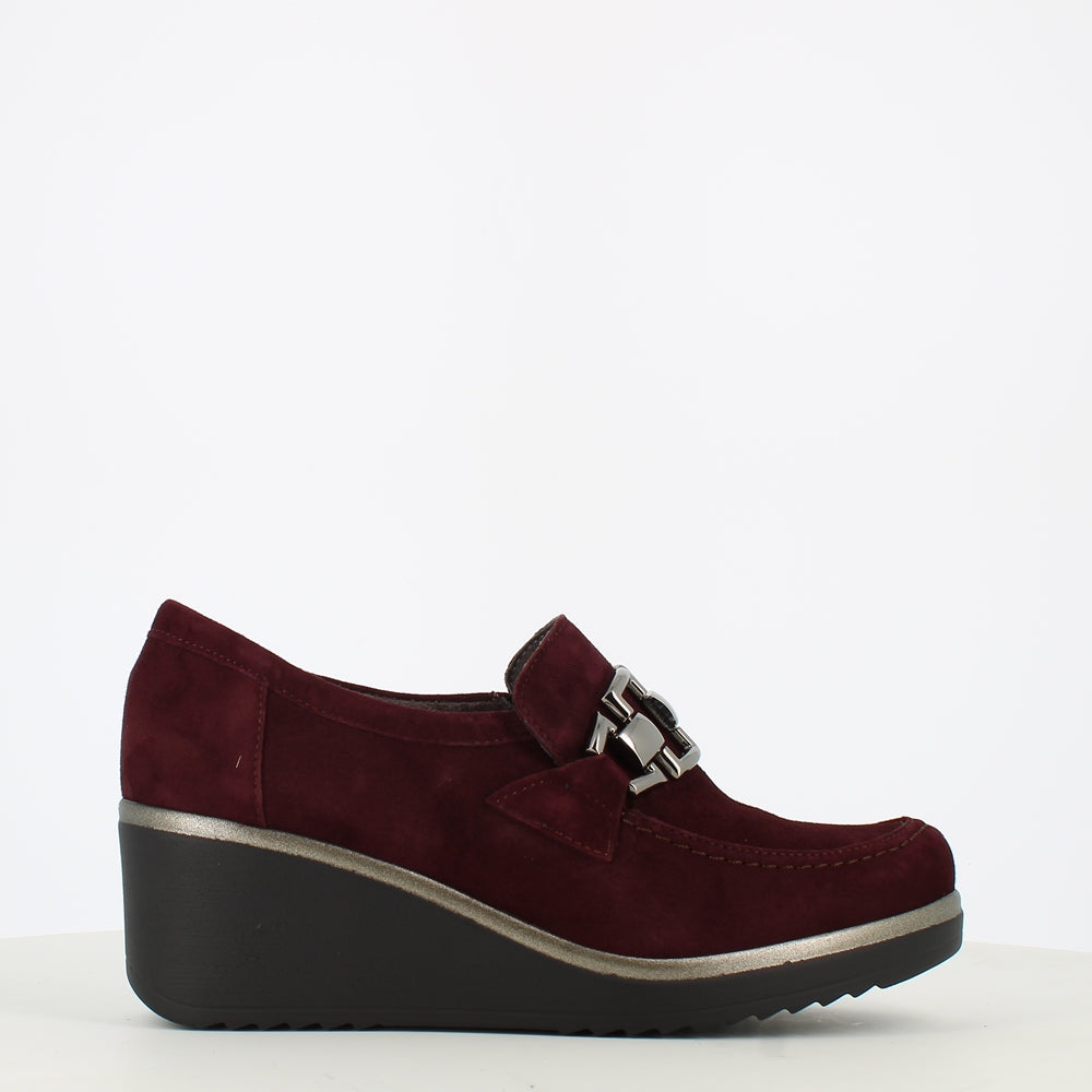 Pitillos High Wedge Shoe Burgundy – Cinders Shoe Heaven