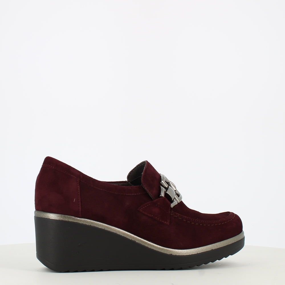Pitillos High Wedge Shoe Burgundy – Cinders Shoe Heaven