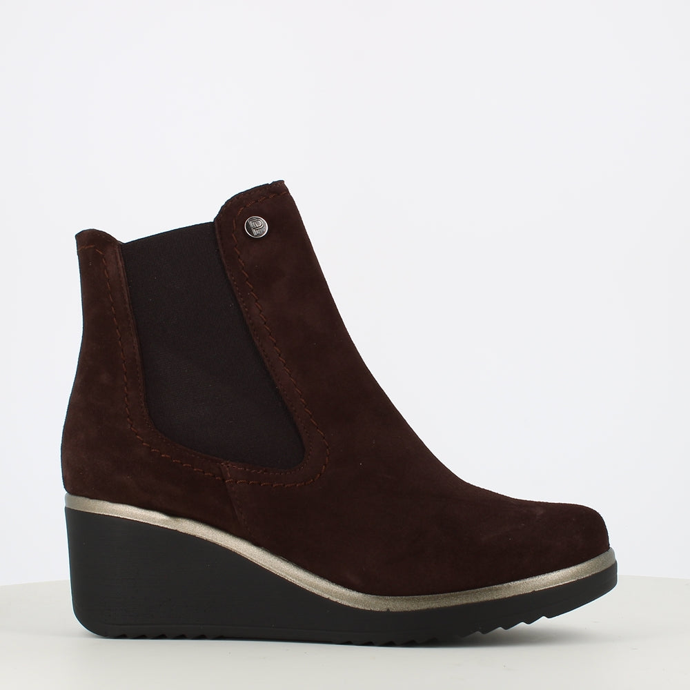 Pitillos Wedge Ankle Boot Brown Suede