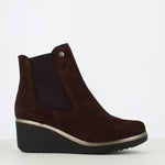 Pitillos Wedge Ankle Boot Brown Suede