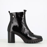 Jose Saenz Platform Front Zipper Boot Patent Black