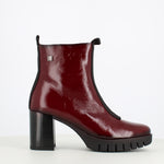 Jose Saenz Platform Front Zipper Boot Patent Red