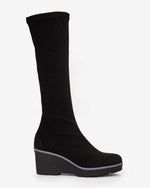 Pedro Miralles Weekend Wedge Knee High Boot Black