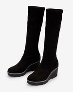 Pedro Miralles Weekend Wedge Knee High Boot Black