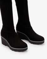 Pedro Miralles Weekend Wedge Knee High Boot Black