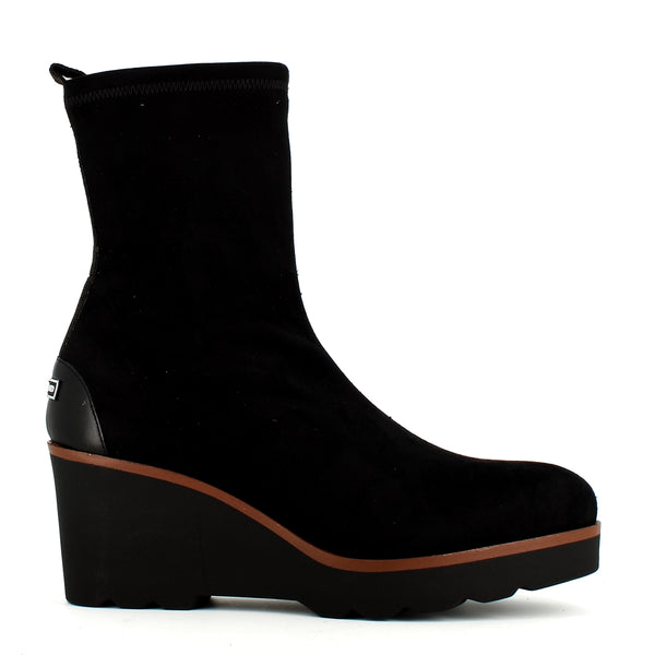 Pedro Miralles Stretch Wedge Ankle Boot Black