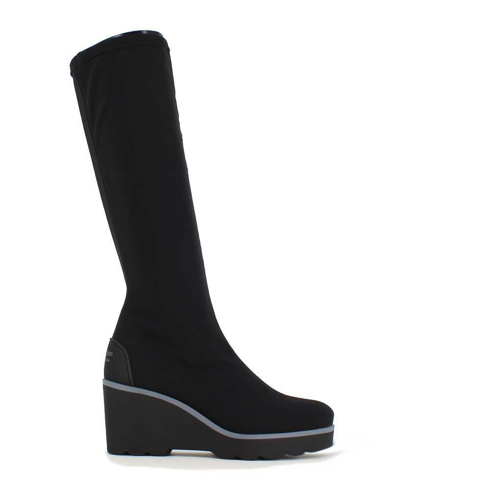 Pedro Miralles Weekend Wedge Knee High Boot Black