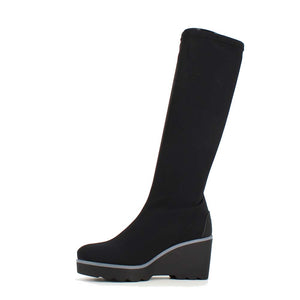 Pedro Miralles Weekend Wedge Knee High Boot Black