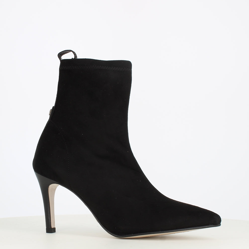 Pedeo Miralles Stretch Stiletto Ankle Boot Black