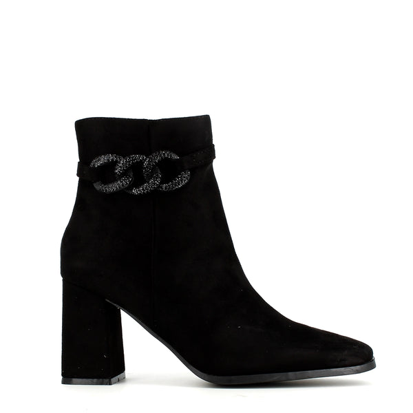 Claudia Ghizzani Jet Crystal Ankle Boot Black