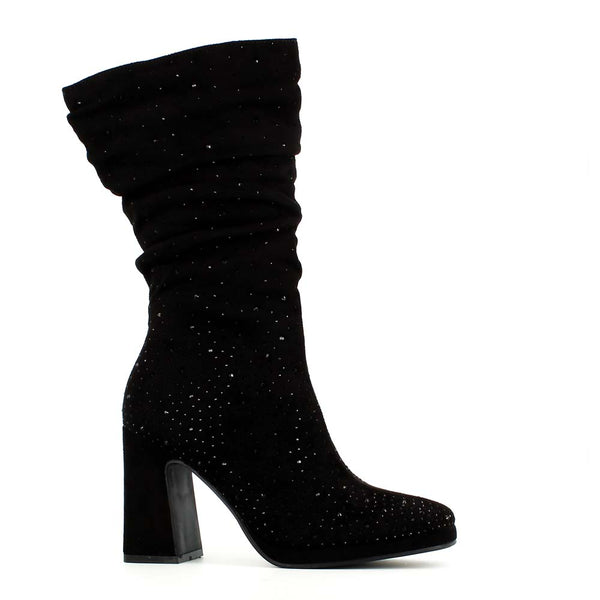 Claudia Ghizzani Slouch Mid Calf Boot Black Jet