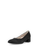 Gabor Classic Block Heel Court Black Suede